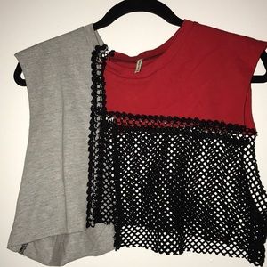 LF muscle cropped mesh tee